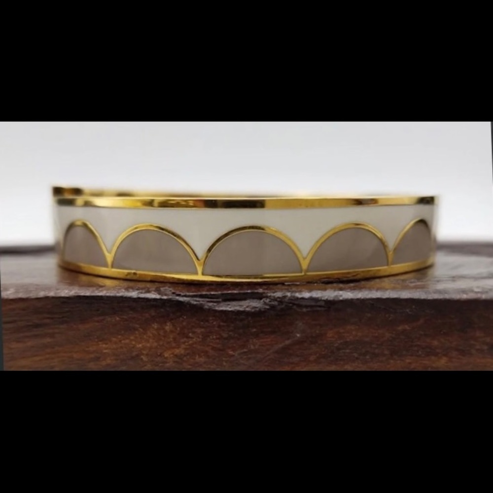 KATE SPADE All The Trimmings Creme & Gold Bangle